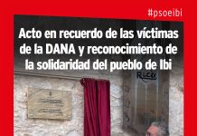 Acto de homenaje a las víctimas de la DANA y reconocimiento a la solidaridad del pueblo de Ibi